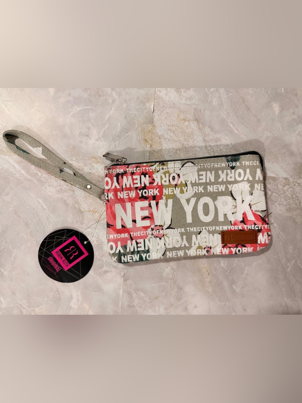 Robin Ruth Multicolor 'New York' Canvas Wristlet